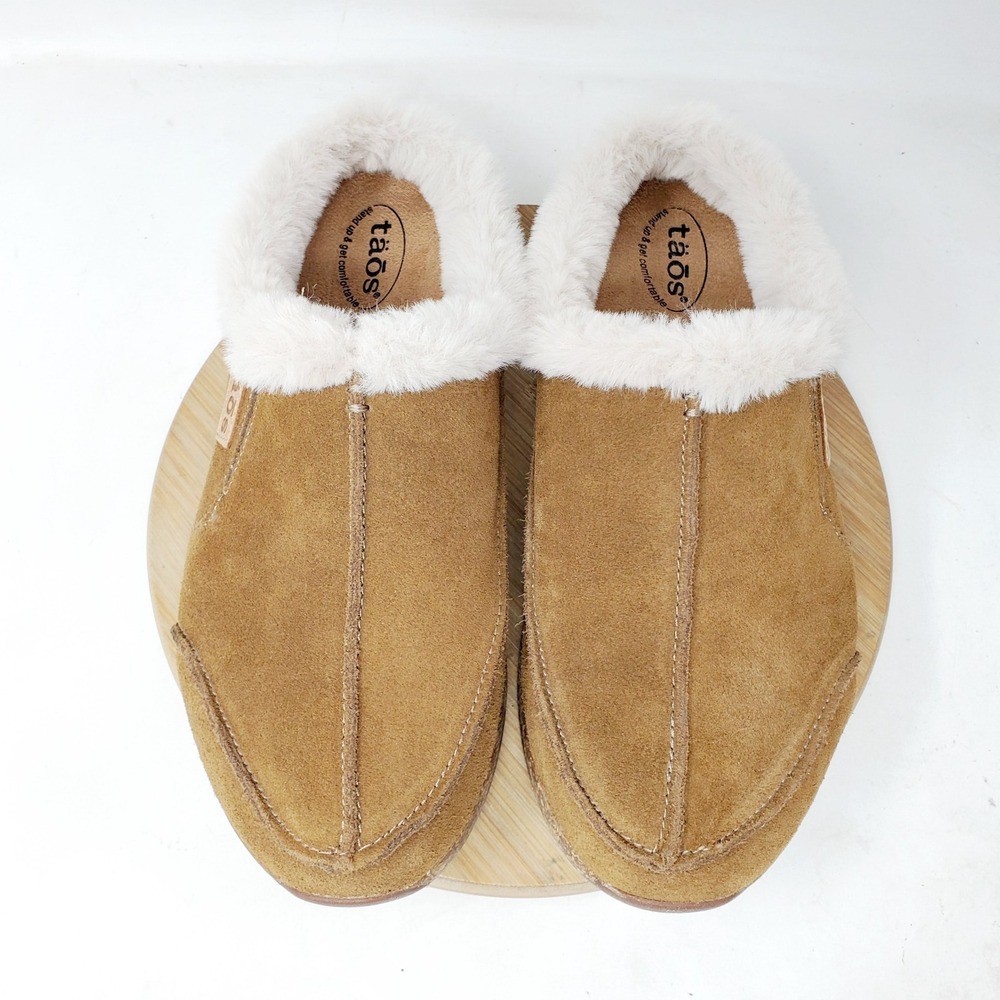 Taos‎ Shoes Womens 8 Future Brown Suede Slip On Mule Slide Comfort Slipper